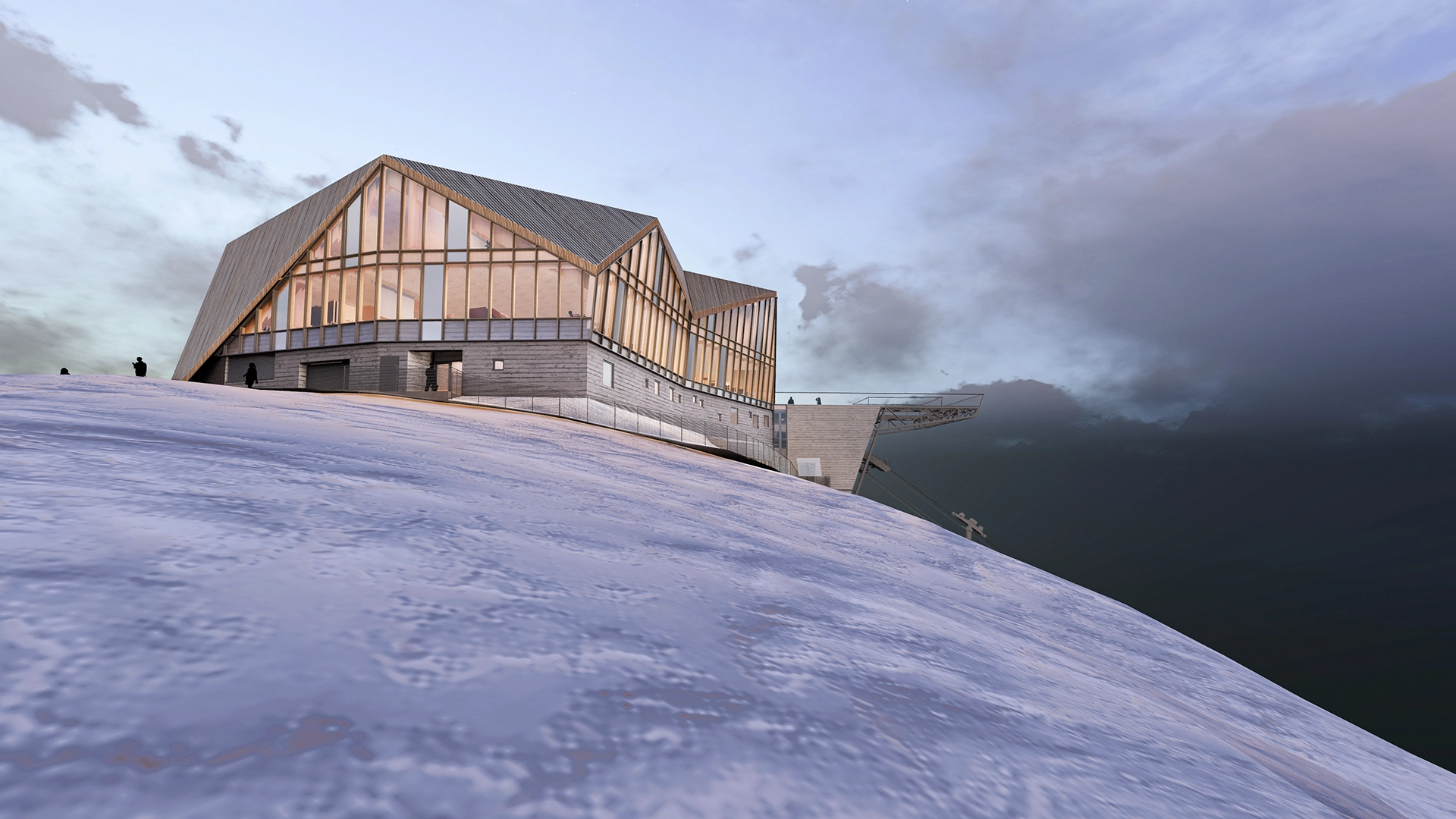 Illustrasjon av nye Fjellheisen i Tromsø