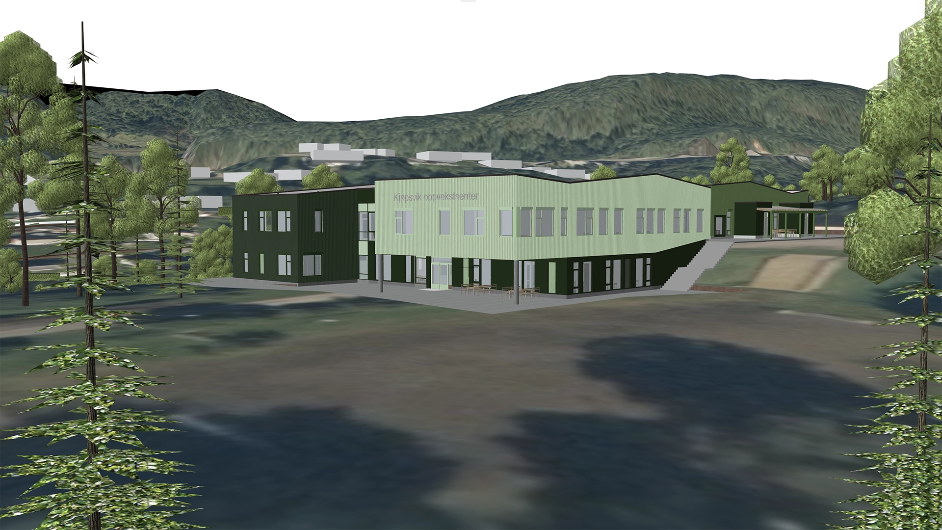 Illustrasjon av Kjøpsvik oppvekstsenter i Narvik