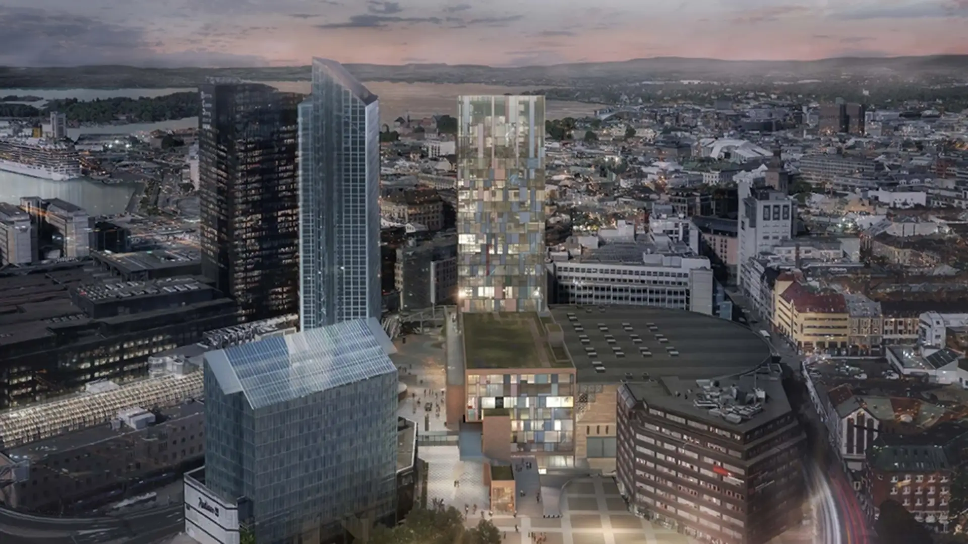 Illustrasjon av nye Spektrumkvarteret i Oslo